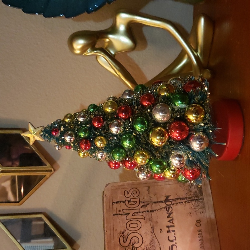 SOLD* Christopher Radko Shiny Brite Bottlebrush Christmas Tree - Picture 2 of 8